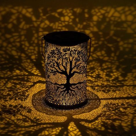 Lanterna solare da esterno, lanterna solare impermeabile da appendere, lanterna Albero della Vita, decorazione da giardino, giardino a LED, patio, veranda, prato, semplice (1/5)