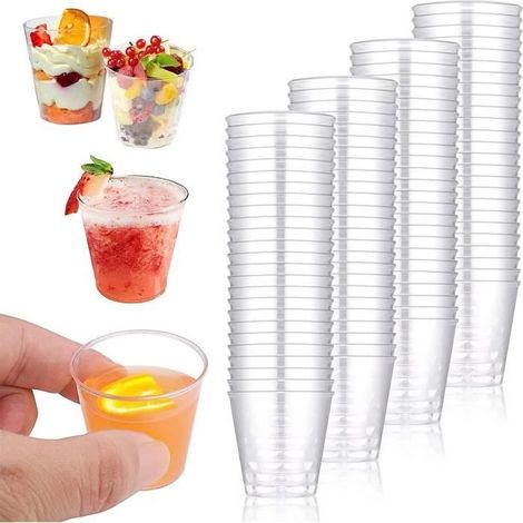 Verres à liqueur - Plastique - 30 ml - Réutilisables - 100 pièces - Transparent (1/4)