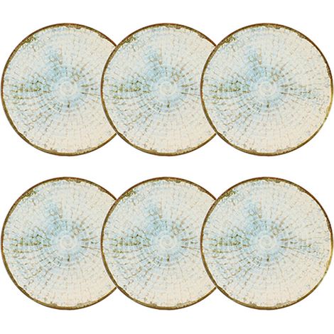 Lot de 6 assiettes plates 26cm en faïence, MINERAL (1/3)