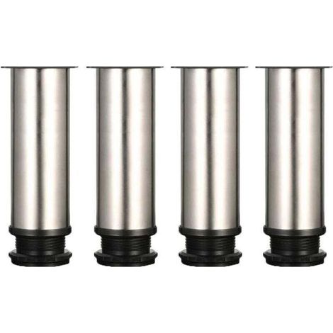 Vier verstellbare Füße, 150 mm hoch, verstärkte Möbelbeine. Tischbeine aus gebürstetem Edelstahl. Höhenverstellbar von 0 bis 15 mm. Inklusive Edelstahlschrauben. (1/5)