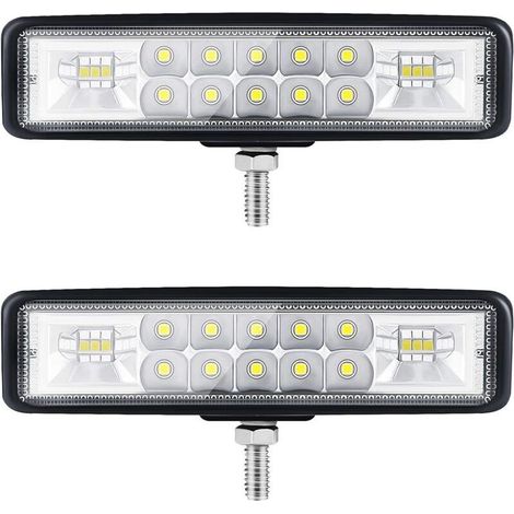 YMYNY 6” Phare LED Moto Phare de Travail led Tracteur 2 Rangs 9-36V 120W 12000LM 6000K Combinaison Spotlight+Floodlight Barre LED Off-road Phare Led 4x4 Pods d'éclairage LED pour Camions SUV Moto (1/5)