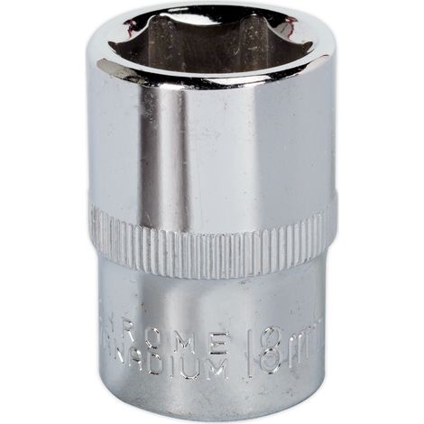 Sealey SP1218 Premier Fully Polished Socket 1/2""Sq Drive 18mm