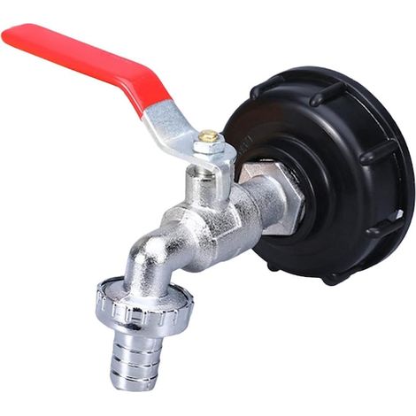 Robinet pour réservoir de 1000 L avec adaptateur pour tuyau d'arrosage, Longziming, filetage 3/4", résistant à la corrosion (1/5)