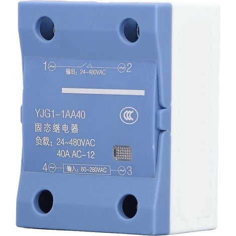 Einphasen-Halbleiterrelais AC/AC SSR Kontaktlos Eingang AC 80–280 V Ausgang AC 24–480 V 40 A Y
