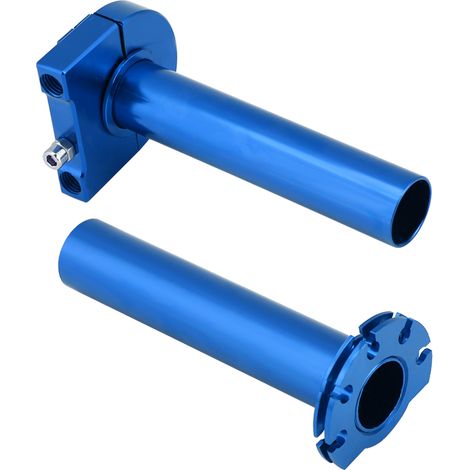 Poignée d'accélérateur 7/8" 22mm pour guidon moto, scooter, dirt bike - Grips de torsion bleus (1/5)