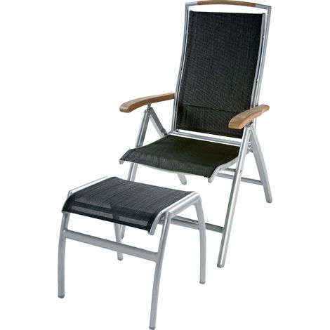Inko Klappsessel Frisco mit Fußhocker Alu/Textilen Hochlehner 3 Farben zur Auswahl