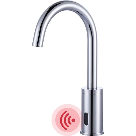 Capteur de Robinet de Salle de Bain, Capteur Infrarouge Pour Robinet de Salle de Bain Automatique Avec Boîtier de Commande, Mélangeur de Température, Chrome (1/5)