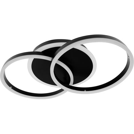 50×10cm LED Lumière de plafond rond, plafonnier orientable avec télécommande pour salon ou chambre, noir, 3 600lm, Luminaire (1/5)