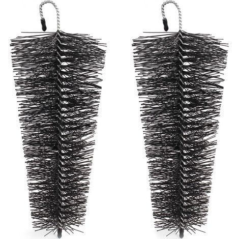 XPOtool Spazzola conica per pluviali grondaie, Set 2 spazzole a cono 25 cm 8–12 cm Protezione da foglie e martore