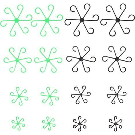 Plant Supports for Climbing Monstera, Alocasia, Tomato and Hydrangea Plants, Indoor Plant Supports, Heavy Duty Clips, Black and Green, 16 Pack (1/5)