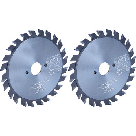 Lame de scie carbure 120x20-24W 2x12T, lot de 2 disques de coupe bois pour scie à établi, outillage professionnel (1/5)