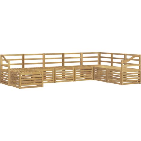 Ensemble de canapés d'extérieur 8 pc Blanc Bois d'Acacia Massif vidaXL