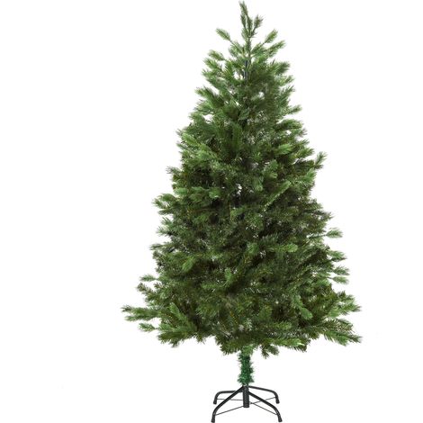 Árbol de Navidad Ø105x210 cm Artificial con 934 Ramas PE Tridente y PVC Individual y Base Plegable Árbol Navideño Decorativo Exteriores Interiores (1/5)