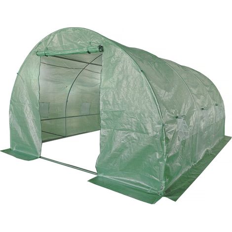 Habitat Et Jardin – Serre tunnel 12 m² en polypropylène 140g – Dimensions 400 x 300 x 200 cm – 6 fenêtres pour ventilation – Traitement anti-UV