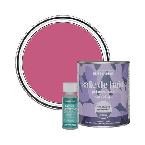 Peinture pour Carrelage de Salle de Bain, Finition Brillante - Framboise 750ml (1/2)