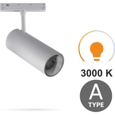 Faretto LED bianco per binari 12W 3000K bianco caldo Tipo A per binari magnetici SMART TRACK 48VDC (1/5)