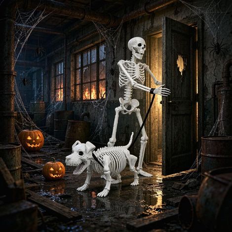 Outdoor Halloween decorations, Halloween skull ornaments, resin craft home decorations (1/5)