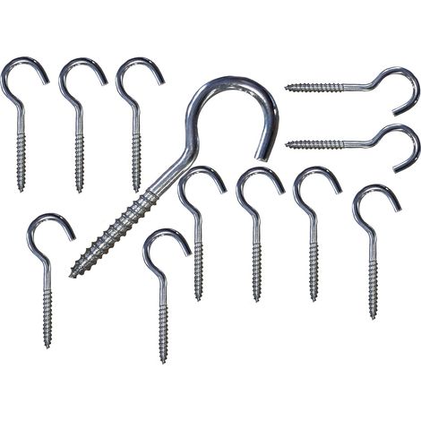 Lot de 115 crochets à visser M6 pour suspendre des lumières. Grande taille : 6 mm x 80 mm