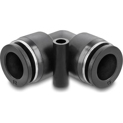 DELOCK RACCORD PNEUMATIQUE 12 MM AVEC TROU DE FIXATION COUDÉ À 90° 60748