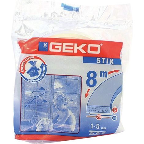 Schaumstoff-Dichtungsstreifen Weiß 19mmx6mmx8m Mistral - Geko