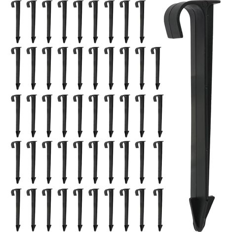 50 piquets de support, abs robuste, pour tuyau 16mm, fixation sol, jardin serre (1/5)