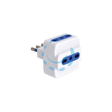 ADATTATORE TRIPLO 2P+T BIANCO - spina 16A prese 10/16A bianco