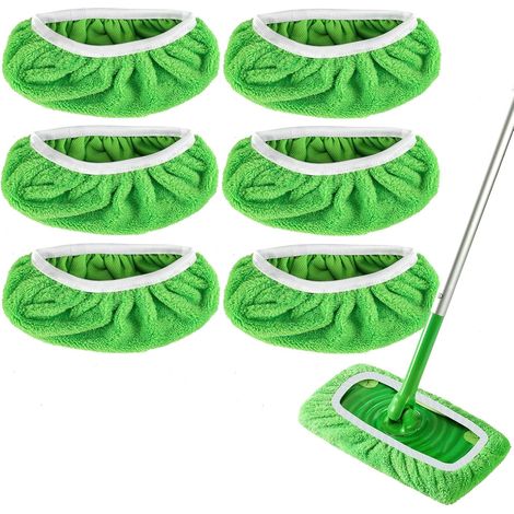 Lingettes humides réutilisables pour balai Swiffer Sweeper Mop - lavables en microfibre le nettoyage de Lot 6 (1/5)