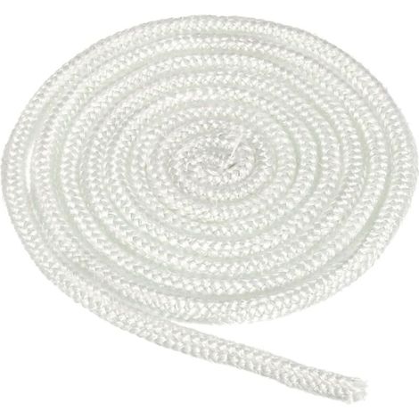 Joint d'étanchéité pour poêle à bois - fibre de verre, pour le remplacement des portes de foyer - 12 mm x 2,5 m, blanc (1/5)