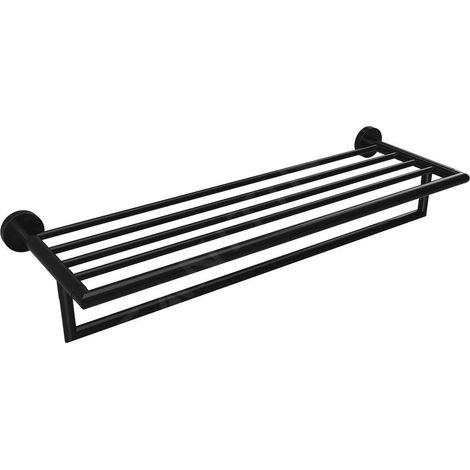 Sapho X-Round - Étagère avec porte-serviettes, longueur : 55 cm, noir XR421B (1/2)