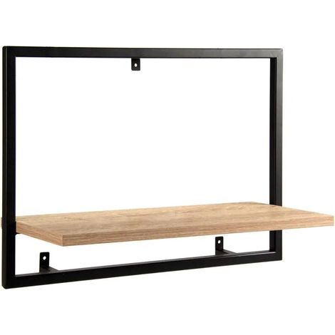 Wandregal aus Metall und Holz in modernem Design 50 × 20 × 35 cm