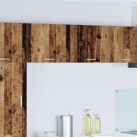 Hängeschrank mit Tür 2 pcs Altes Holz und Weiß 50 x 31 x 40 cm