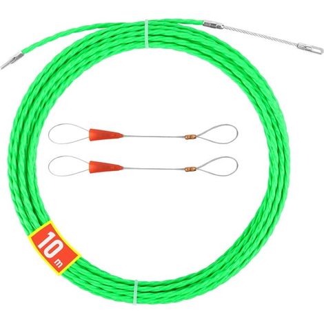 10-Meter-Kabelzieher, 4-mm-Kabelzieher (grün), Kabelzieher mit 2 flexiblen Führungen, Kabelziehnadel, Drahteinfädler (1/4)