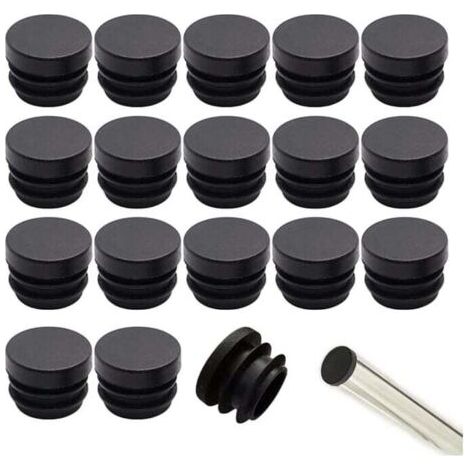 Embouts de chaise noirs, 16 mm, 32 pièces, embouts de chaise, plastique, embouts ronds, embouts de tube de chaise, embouts de pieds de chaise, protections de pieds de chaise