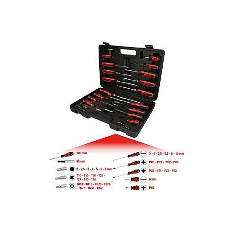 KS TOOLS ERGOTORQUEplus Destornillador y juego de puntas 39 piezas. - 159.0100 (1/10)