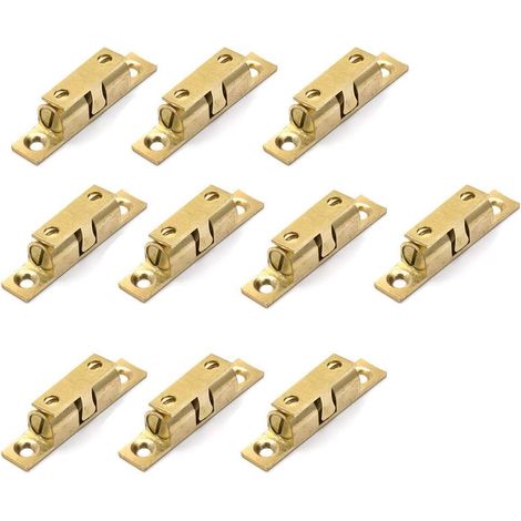 Porte de meuble de 50 mm en laiton avec loquet à double roulement à billes (lot de 10)