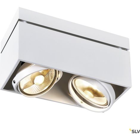QPAR111 plafonnier KARDAMOD rectangulaire blanc GU10 max. 2x75W - SLV - 117111 (1/5)