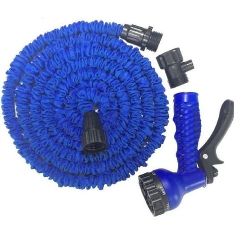 Tuyau arrosage bleu 7 fonctions extensible, longueur maxi 45 m (SKU produit : 95504012 SKU Offre : lehua25.3.28-6) (1/4)