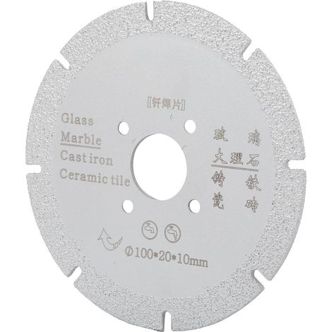 Disque de coupe diamant brasé pour marbre, meule de polissage et de meulage, outils de quincaillerie, argent, 100 x 20 x 10 mm (1/5)