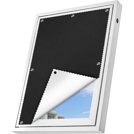 Store Occultant Fenêtre sans Perçage, B96xH100cm sans Ourlet (1/5)