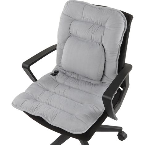 Coussin chauffant en graphène, assise et dossier intégrés, coussin chauffant de bureau pour un confort optimal pendant les longues périodes d'utilisation, coussin d'hiver à brancher, câble USB gris cl (1/5)