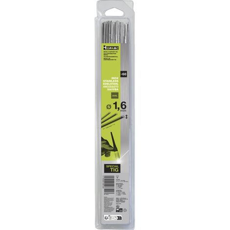 GYS 087248 Blister da 60 elettrodi speciali TIG INOX, tipo 308L, diametro 1,6 mm, lunghezza 330 mm