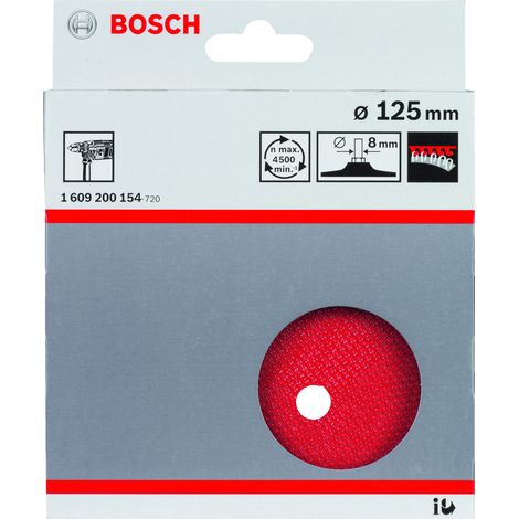 Plato de goma taladro: 125mm "cierre cardillo"  BOSCH 1609200154 (1/2)