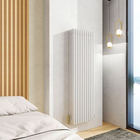 AICA 1500x470mm White Vertical Traditional Radiator Cast Iron 4 Column Heating UK (1/5)