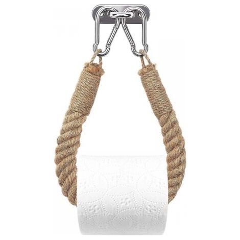 Porte-papier toilette, porte-serviettes en corde de chanvre pour salle de bain et cuisine Porte-papier de salle de bain Porte-rouleau de papier toilette (1/5)