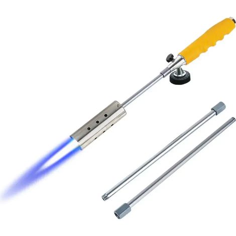 Torche à gaz à double tube pour soudage de métaux, allume-gaz, brûleur, pour barbecue, chauffage et allumage en extérieur, lance-flammes, outil de cuisson portable. (1/5)