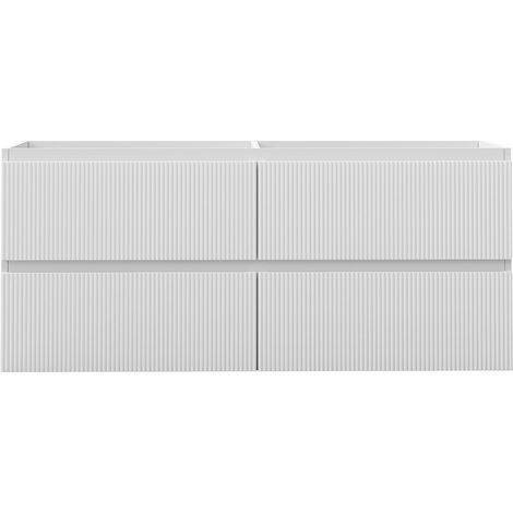 Badmöbel Unterschrank Badschrank Waschbeckenunterschrank 120cm Mattweiß TYP4