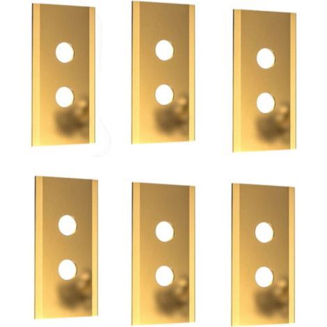 Ersatzmesser kompatibel mit Mammotion Luba Yuka Mährobotern – Doppelloch, goldfarben, 6er-Pack, 0,9 mm dick
