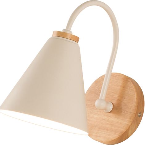 Moderne Flurleuchte, gebogene Schlafzimmerwandleuchte, skandinavisches Design für Wohnzimmer, Flur oder Büro, weiß (Leuchtmittel nicht enthalten). (1/5)