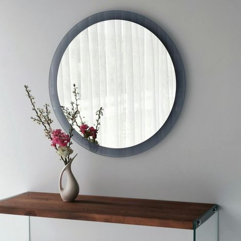 Miroir rond moderne cadre verre fumé Ø65 cm CODY (1/5)