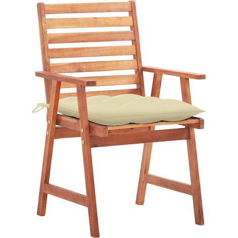 Maison Exclusive - Garten-Essstühle 3 Stk. mit Kissen Massivholz (1/5)